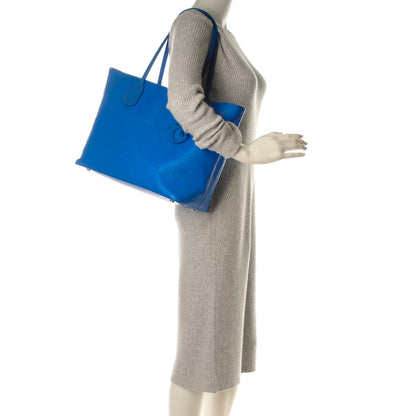Christian Dior Coated Canvas Cannage Panarea Shopping Tote Blue 2 of 7