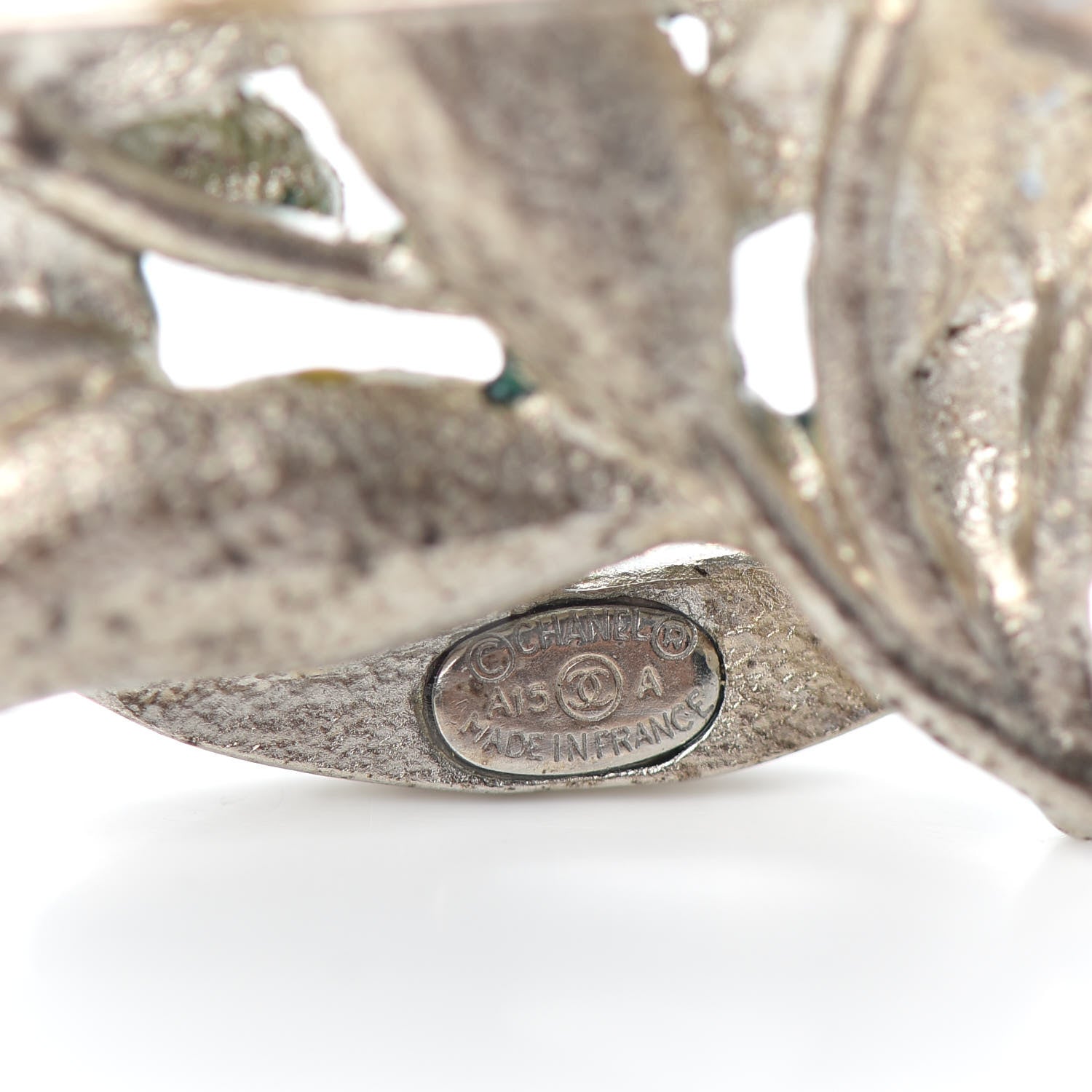 Chanel Enamel Floral Brooch Silver Multicolor 4 of 4