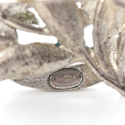 Chanel Enamel Floral Brooch Silver Multicolor 4 of 4