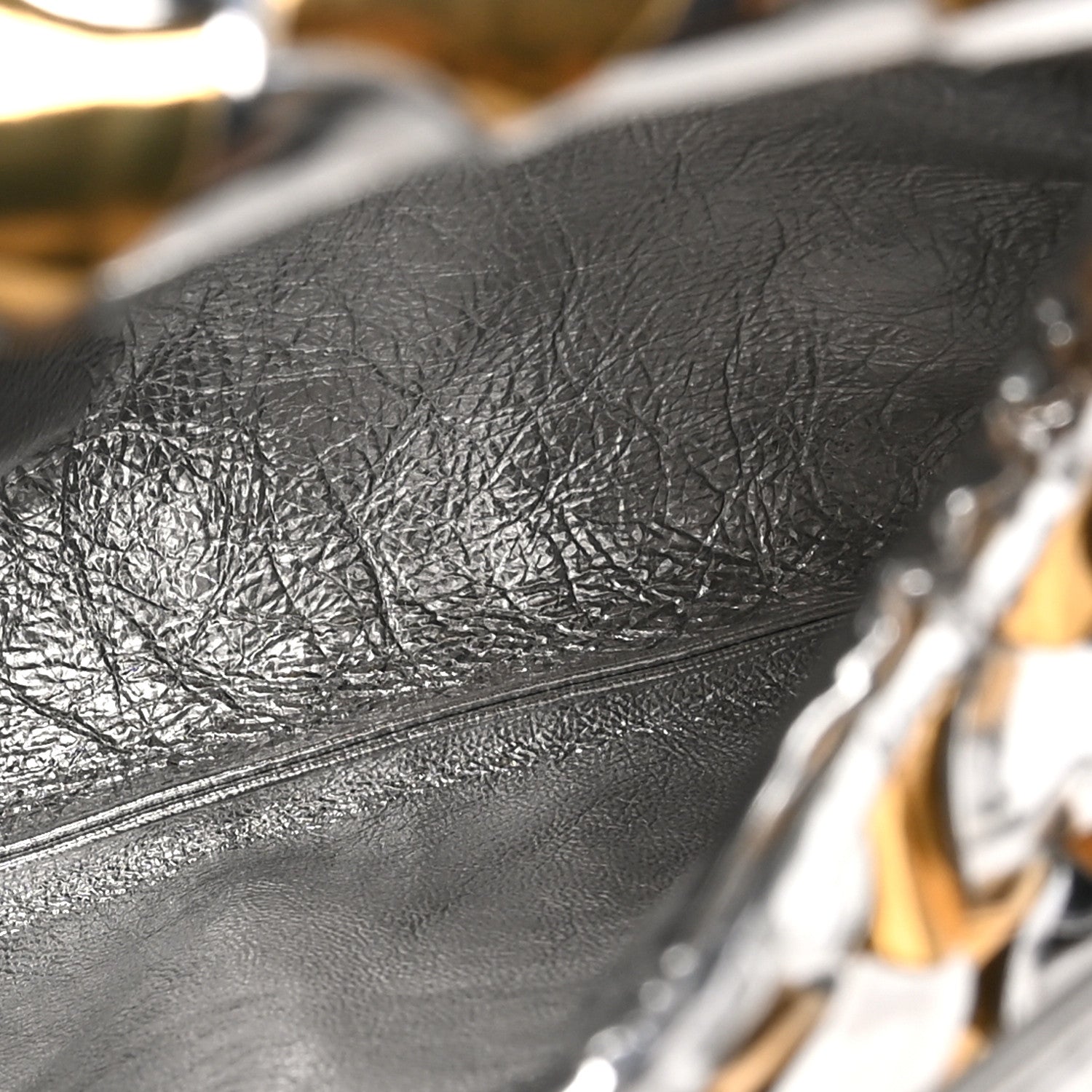 Bottega Veneta Metallic Lambskin Intrecciato Mini Hop Silver Gold 4 of 8