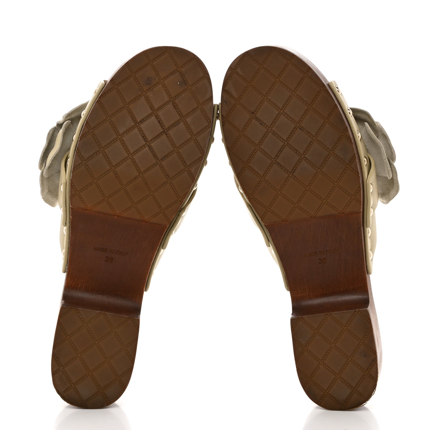 Chanel Calfskin Camellia Clogs 36 Light Beige 5 of 8