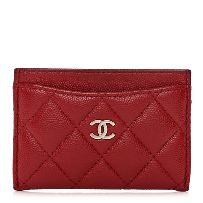 Chanel Caviar Quilted Card Holder Red 1 of 11