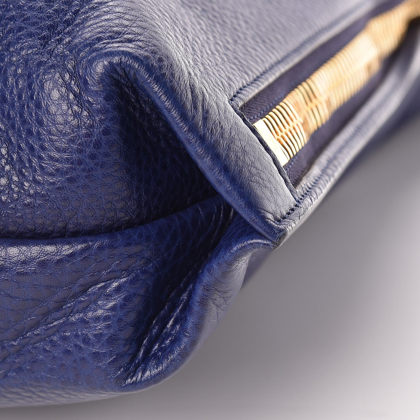 Calfskin Large Alix Padlock Zip Shoulder Bag Cobalt