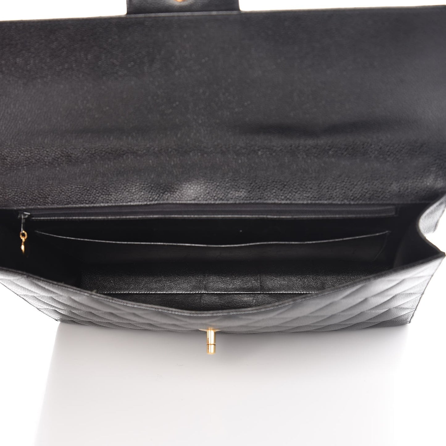 Caviar Quilted Briefcase Laptop Bag Black