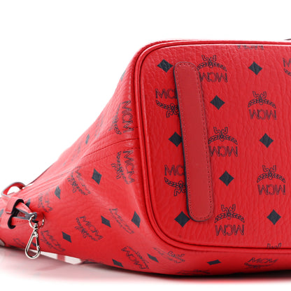 MCM Visetos Medium Liz Reversible Shopper Tote Ruby Red 14 of 17