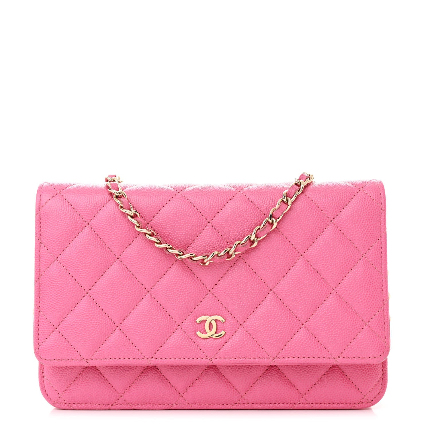 Chanel Caviar Quilted Wallet on Chain WOC Pink 1 of 13
