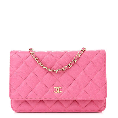 Chanel Caviar Quilted Wallet on Chain WOC Pink 1 of 13