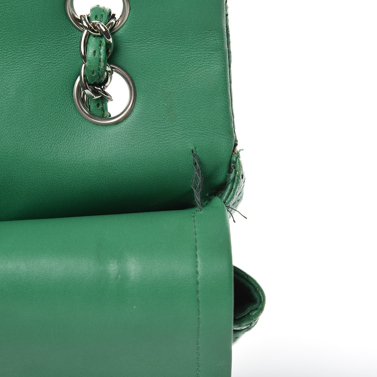 Chanel Lambskin Perforated Medium Double Flap Green 11 of 15