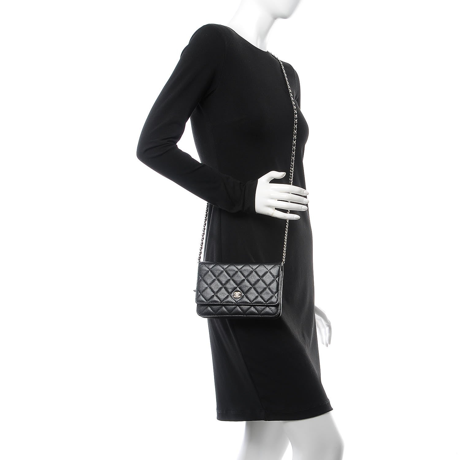 Chanel Caviar Quilted Wallet On Chain WOC Black 2 of 10