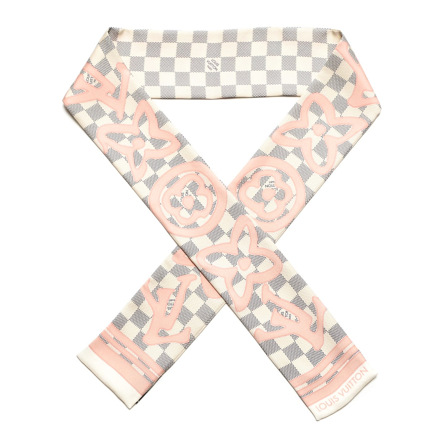 Silk Damier Azur Tahitienne Bandeau Rose Ballerine