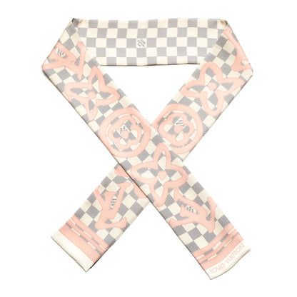 Louis Vuitton Silk Damier Azur Tahitienne Bandeau Rose Ballerine 1 of 5