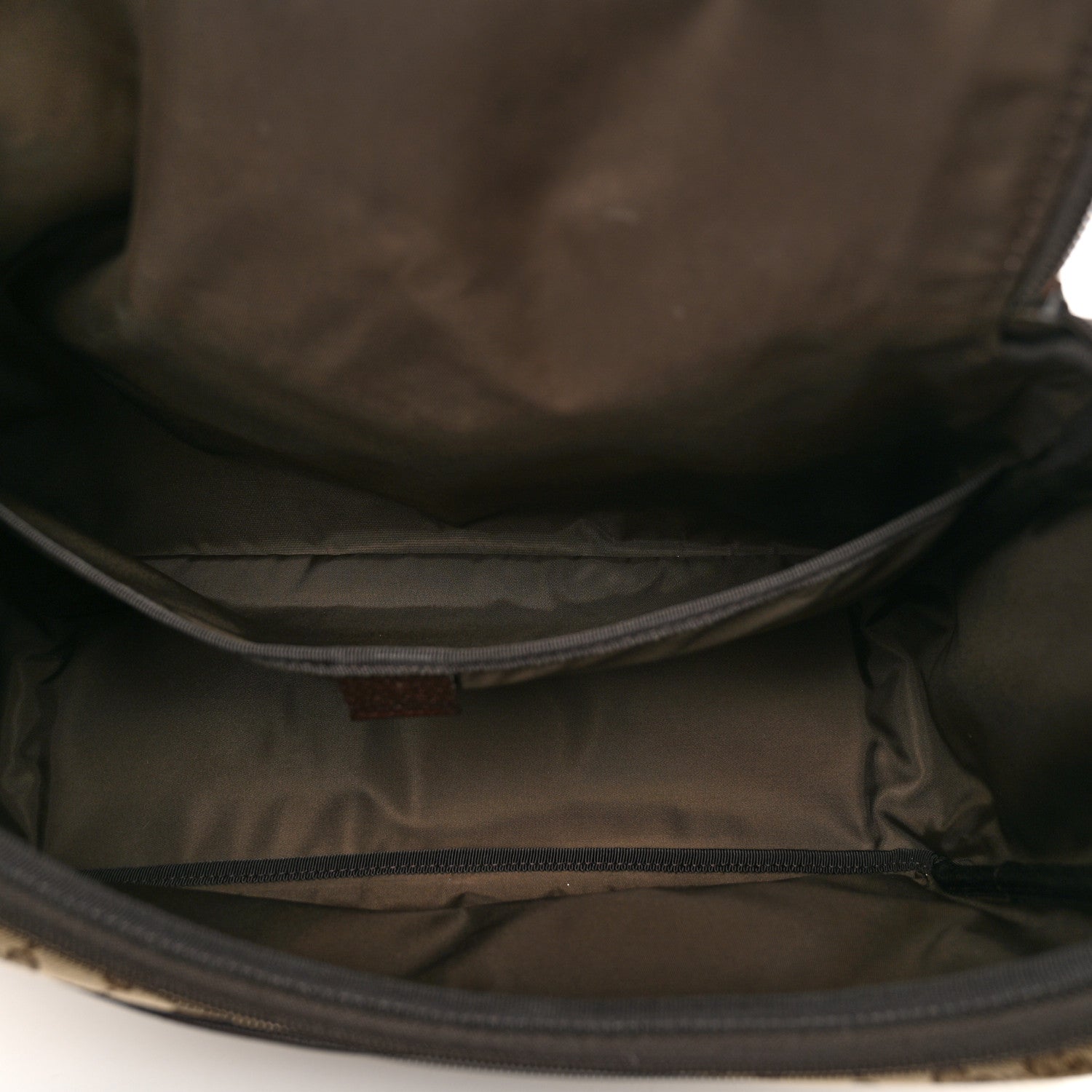 Gucci Monogram Natural Pigskin Large Diaper Bag Beige Ebony Cocoa Dark Chocolate 6 of 12