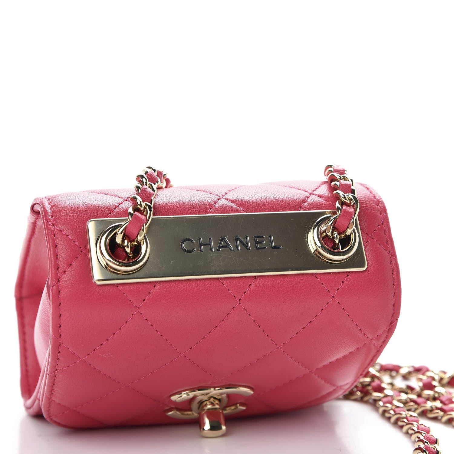 Chanel Lambskin Quilted Mini Trendy CC Clutch With Chain Pink 10 of 10