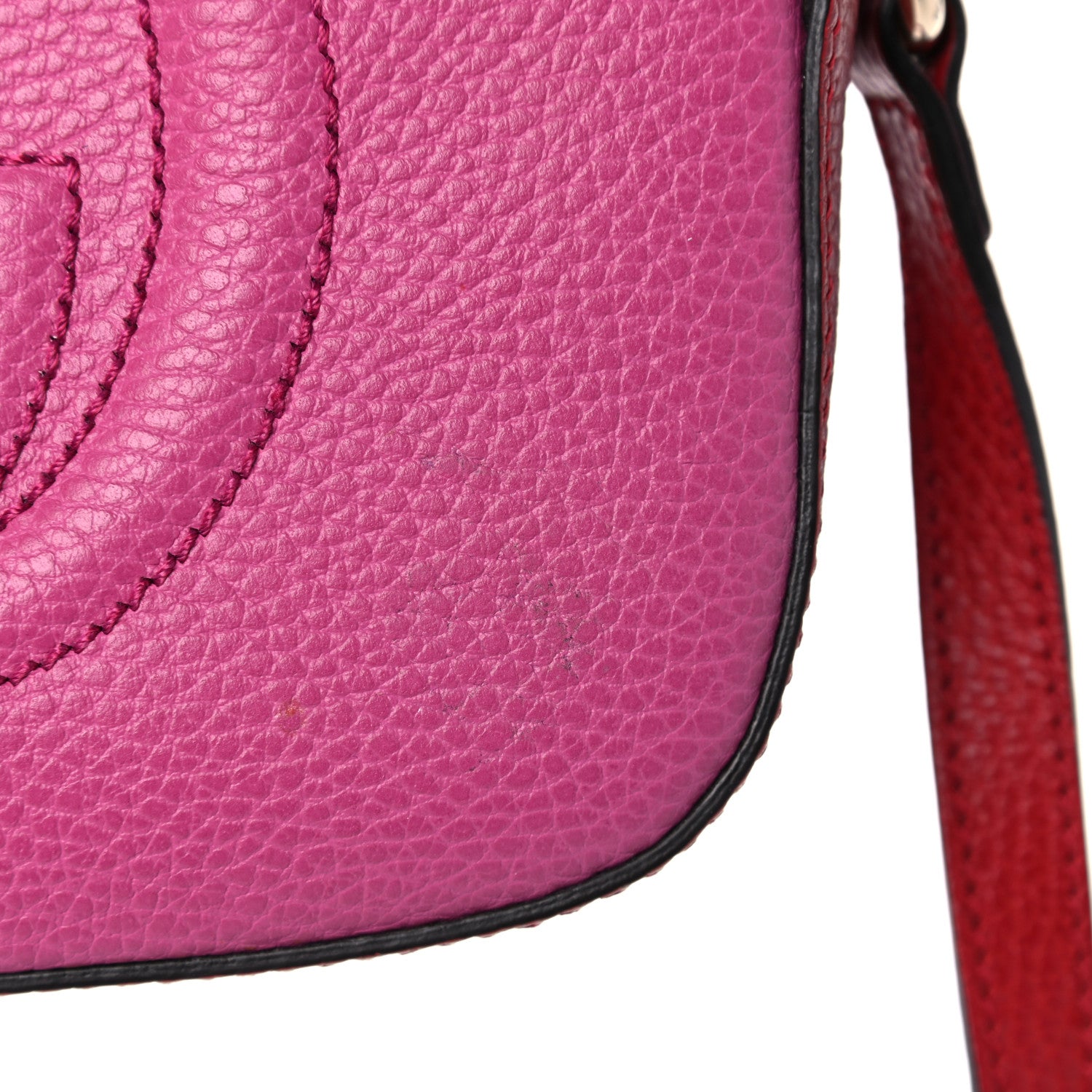 Gucci Dollar Calfskin Bi-Color Small Soho Disco Bag New Rosette Hibiscus Red 10 of 12