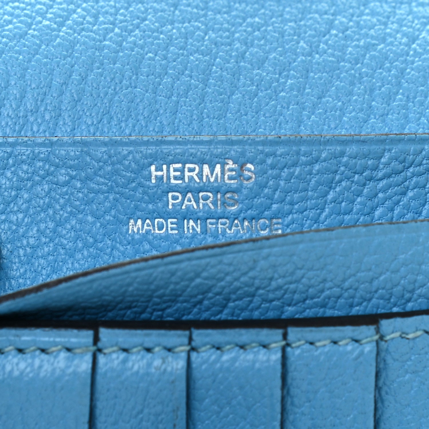 Hermes Chevre Mysore Bearn Compact Wallet Celeste 6 of 7