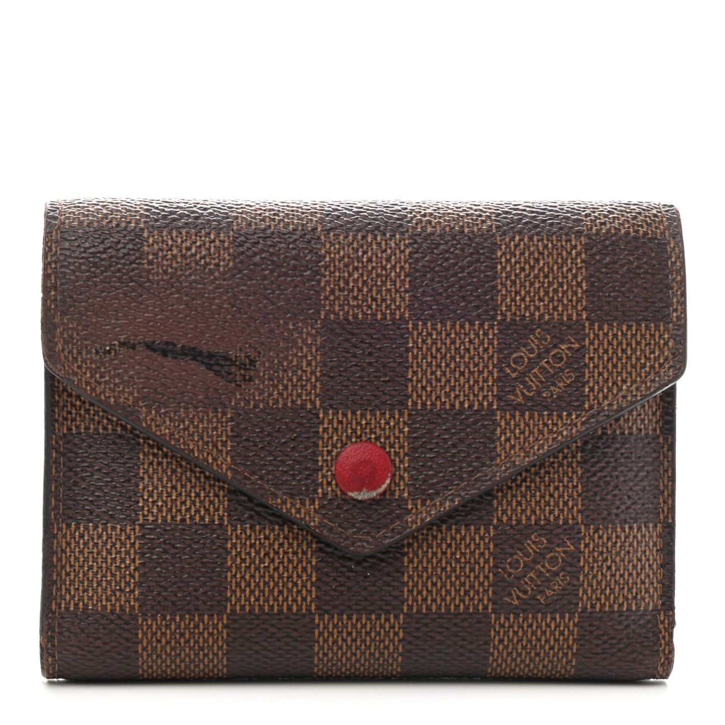 Damier Ebene Victorine Wallet Red