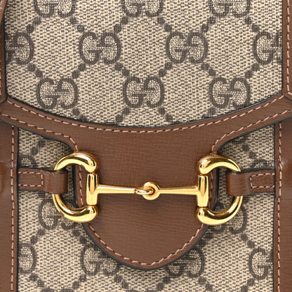 Gucci GG Supreme Monogram Mini Horsebit 1955 Crossbody Bag Beige Brown Sugar 7 of 10