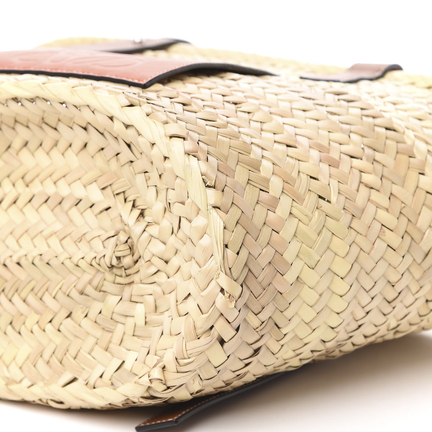 Loewe Raffia Basket Tote Bag Natural Tan Orange 7 of 9