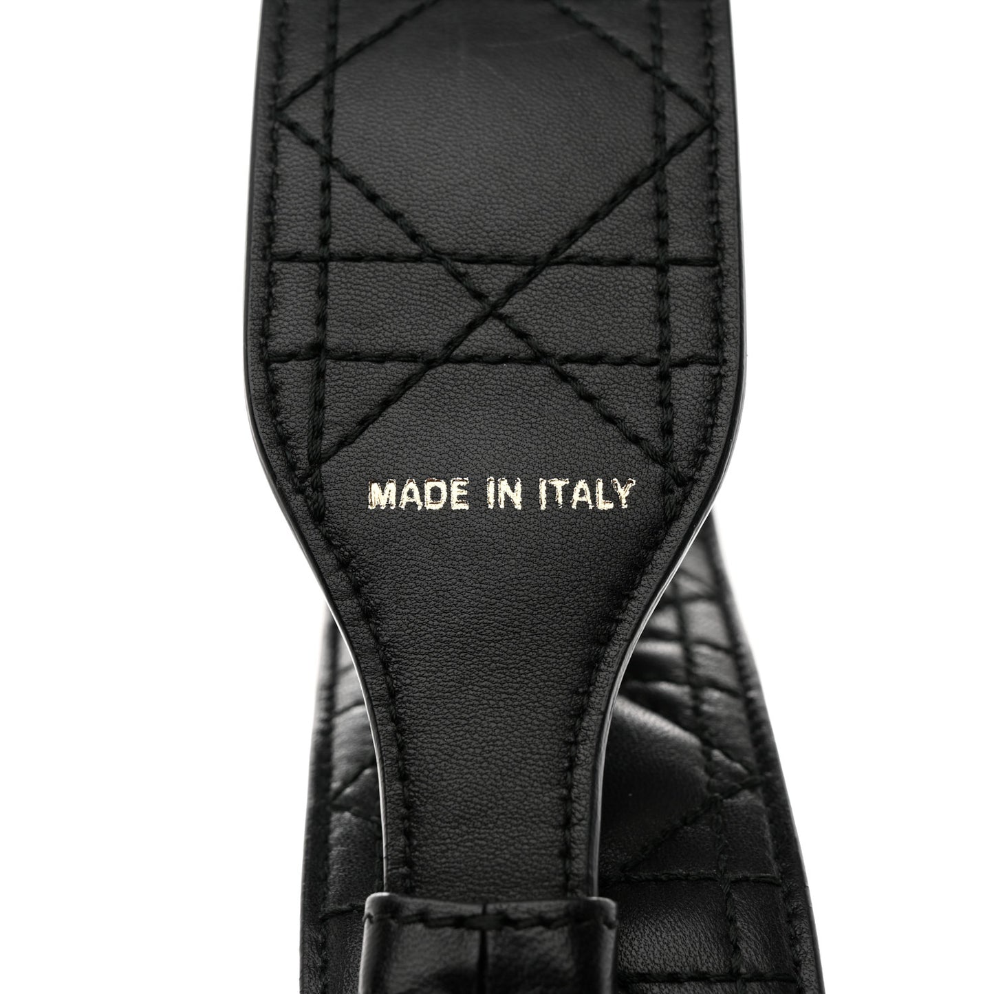 Lambskin Cannage Shoulder Strap Black