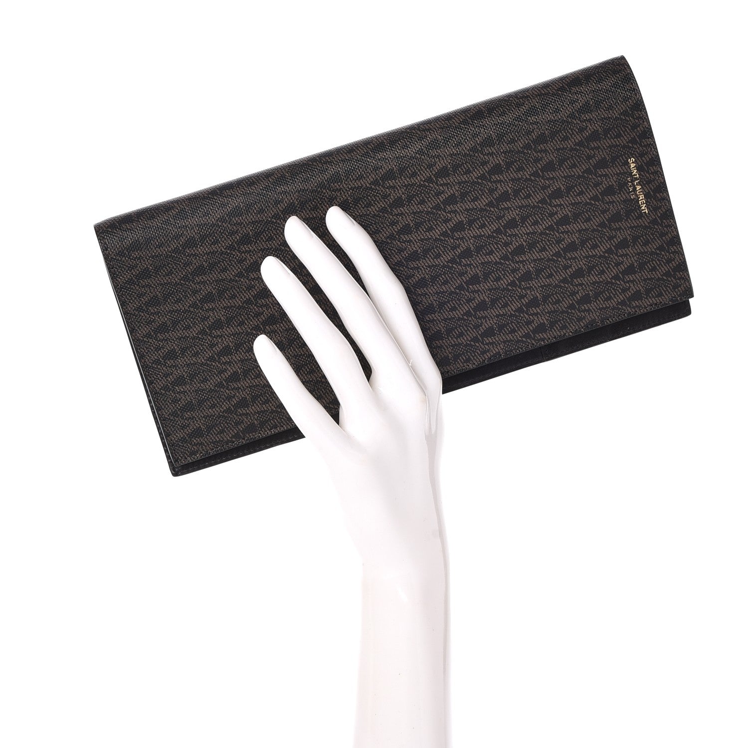 Saint Laurent Classic Toile Monogram Travel Document Case Black 2 of 8
