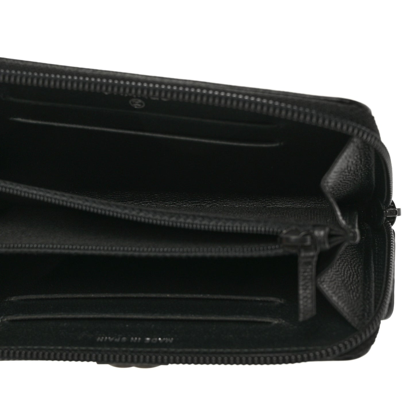 Caviar Quilted Small Boy Zip Around Wallet So Black