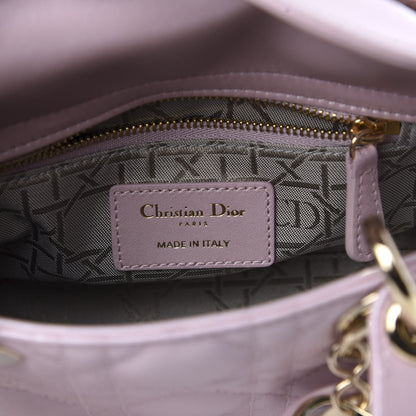 Christian Dior Metallic Lambskin Cannage Mini Lady Dior Lotus 9 of 12