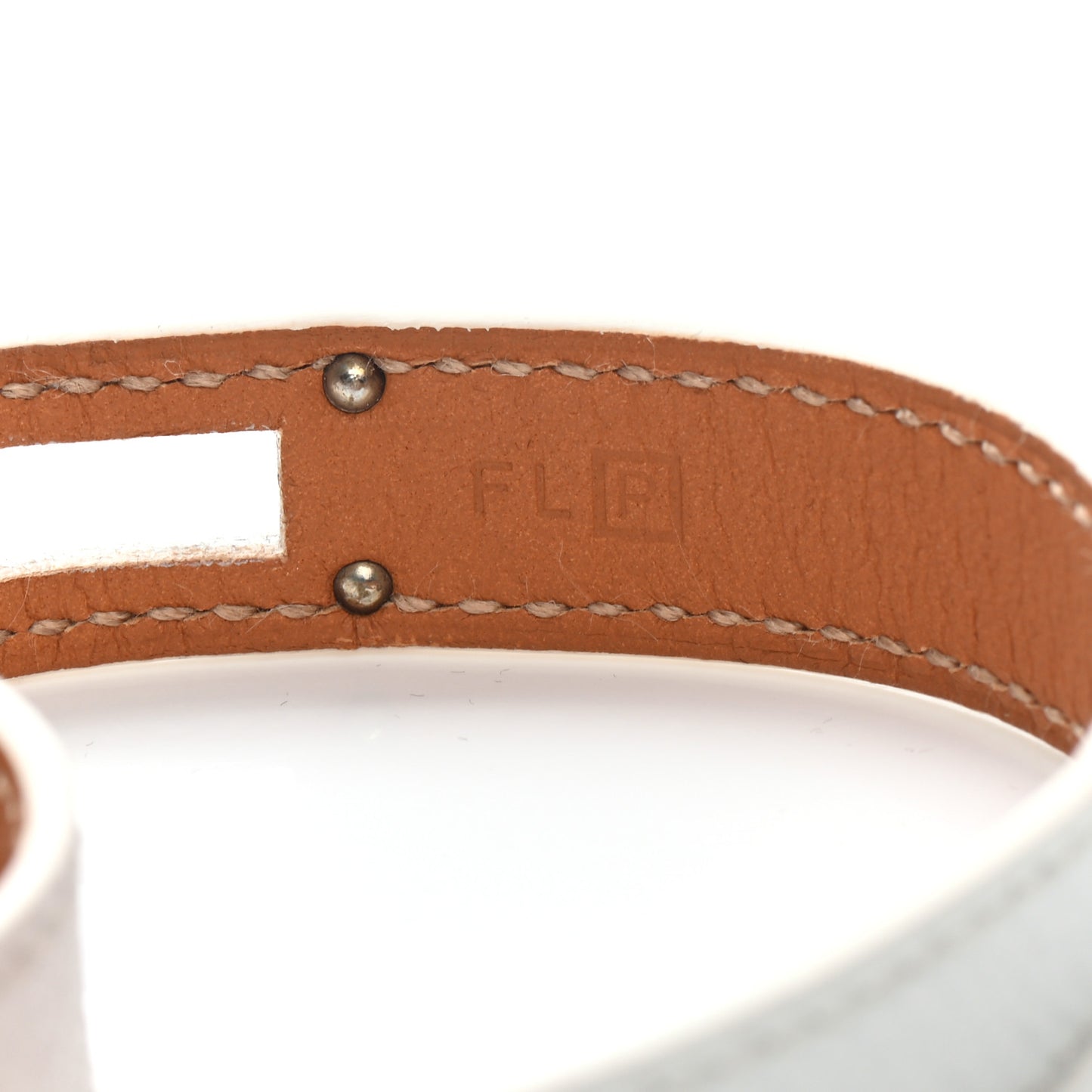 Epsom Kelly Double Tour Bracelet White
