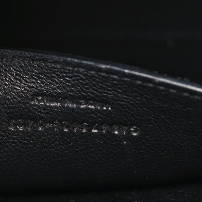 Saint Laurent Shiny Calfskin Crocodile Embossed Small Manhattan Baguette Black 6 of 9