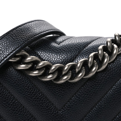 Chanel Caviar Chevron Quilted Small Boy Flap Black 8 of 10
