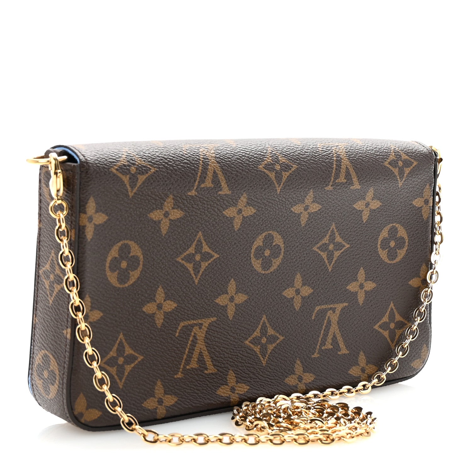 Louis Vuitton Monogram 2021 Christmas Animation China Wall Pochette Felicie Chain Wallet Blue 4 of 10