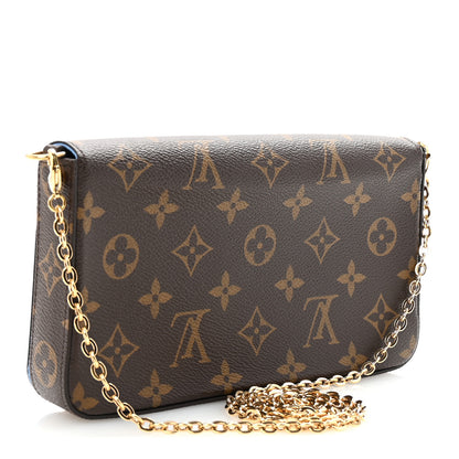 Louis Vuitton Monogram 2021 Christmas Animation China Wall Pochette Felicie Chain Wallet Blue 4 of 10