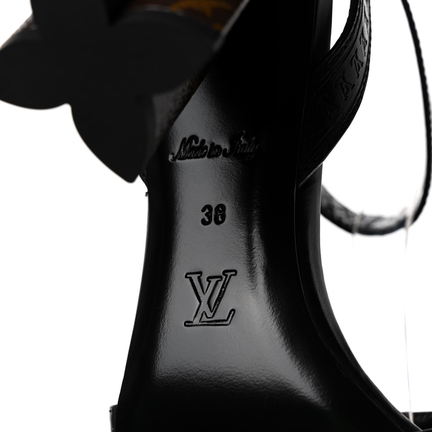Louis Vuitton Calfskin Monogram Silhouette Sandals 38 Black 6 of 7