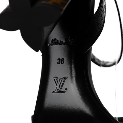Louis Vuitton Calfskin Monogram Silhouette Sandals 38 Black 6 of 7