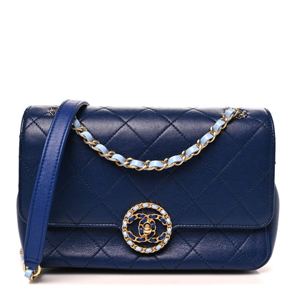 Chanel Lambskin Quilted All Around Flap Blue 1 of 10