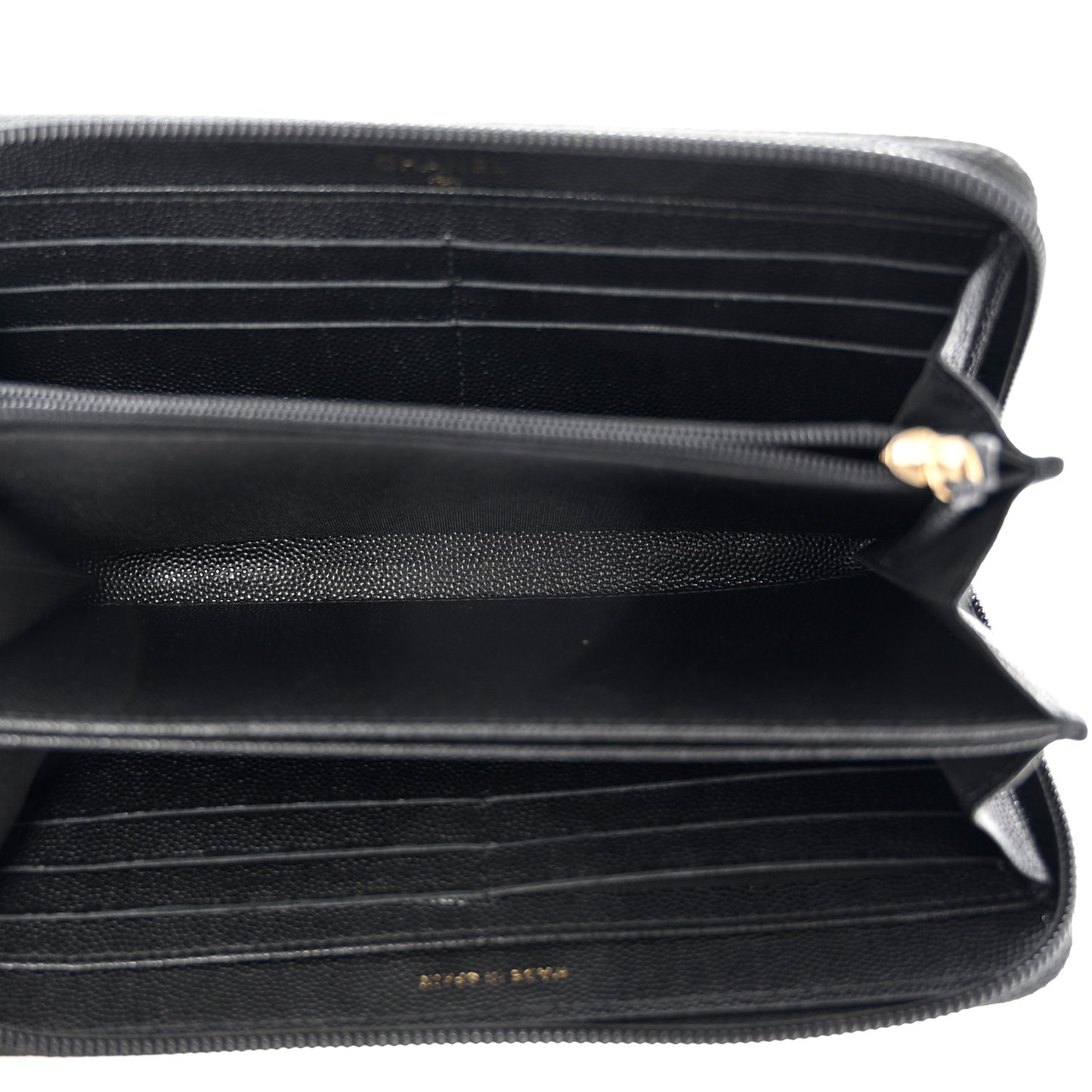 Caviar Quilted Boy Long Zip Around Wallet Black