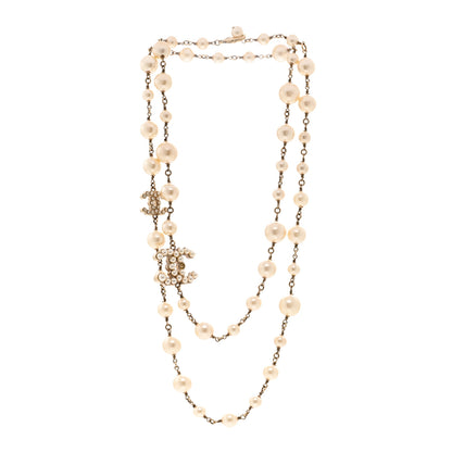 Chanel Graduated Pearl CC Long Necklace Gold 3 of 5