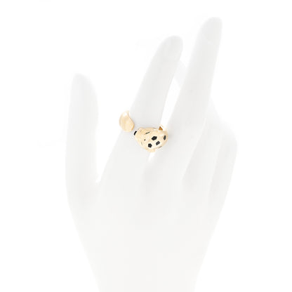 Cartier 18K Yellow Gold Black Lacquer Tsavorite Onyx 11mm Panthere De Cartier Ring 54 7 2 of 6