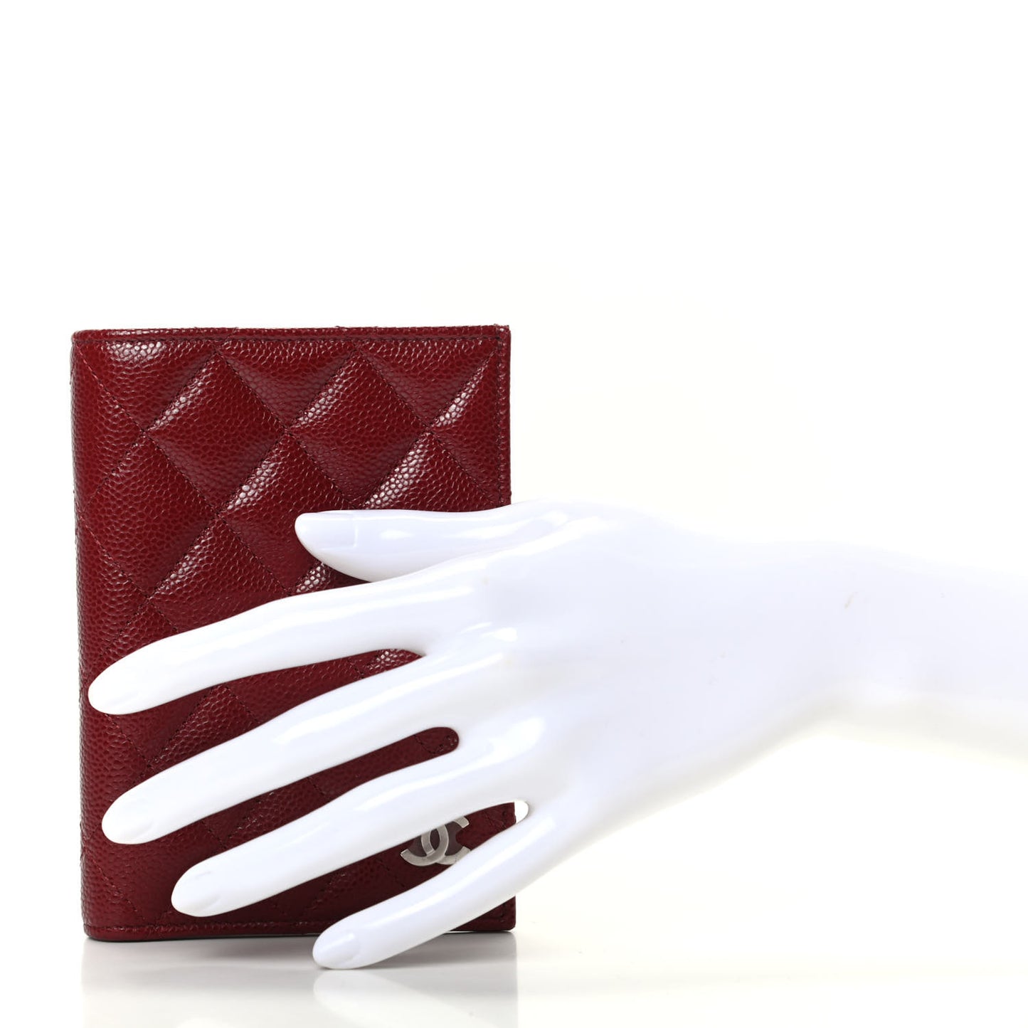 Caviar Quilted Passport Holder Red