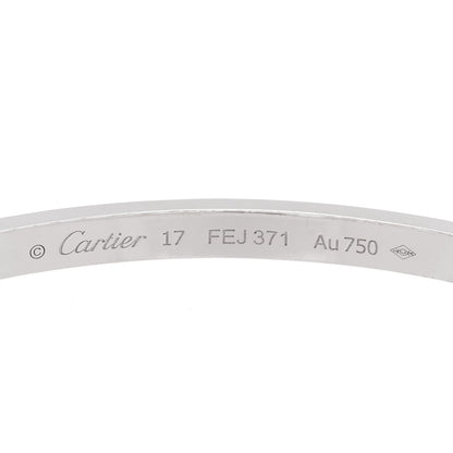 Cartier 18K White Gold 10 Diamond Small LOVE Bracelet 17 5 of 9