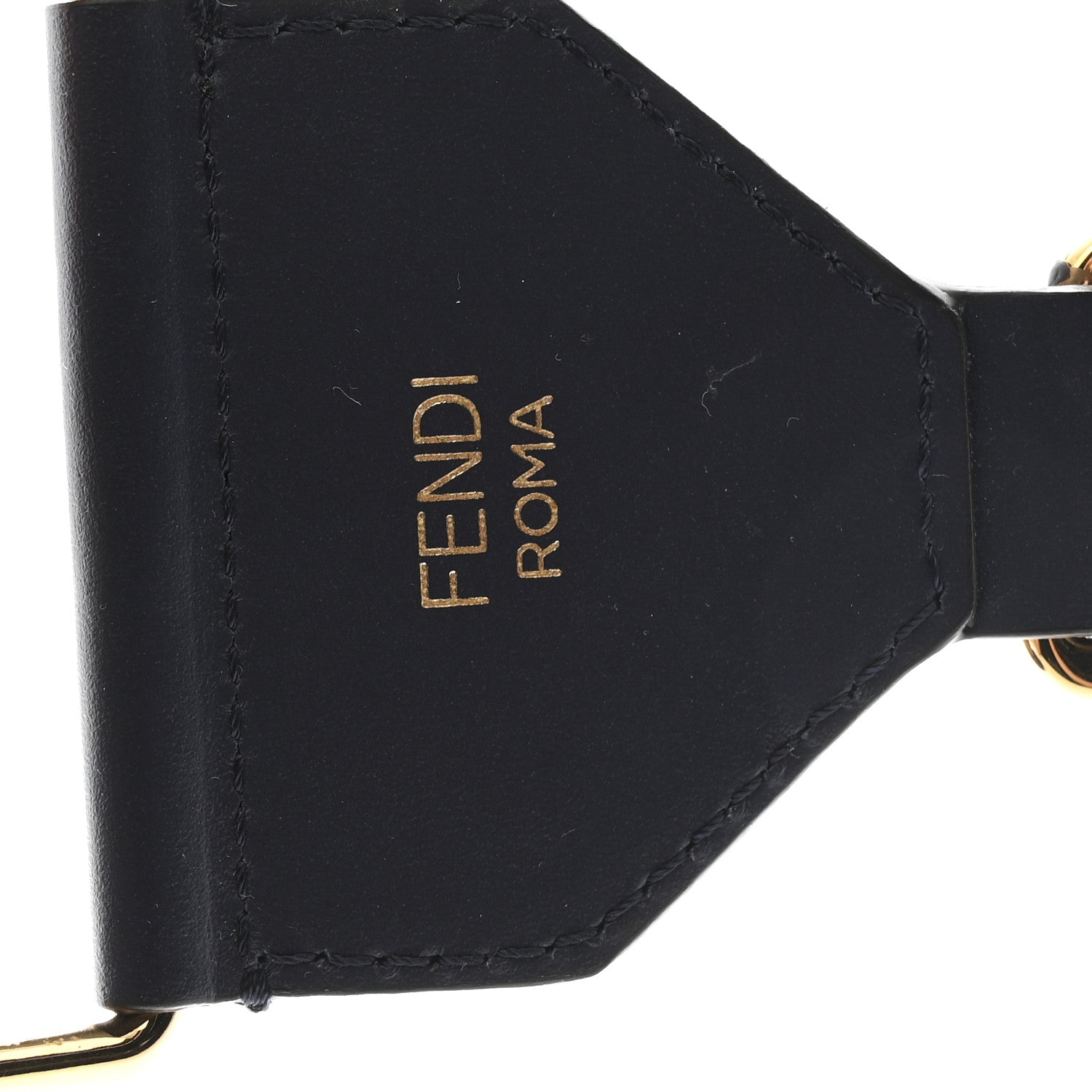 FENDI ヘアバンド ネイビー／ブラック Fendi Cannete Ribbon Poly Vitello King Logo Adjustable Strap You