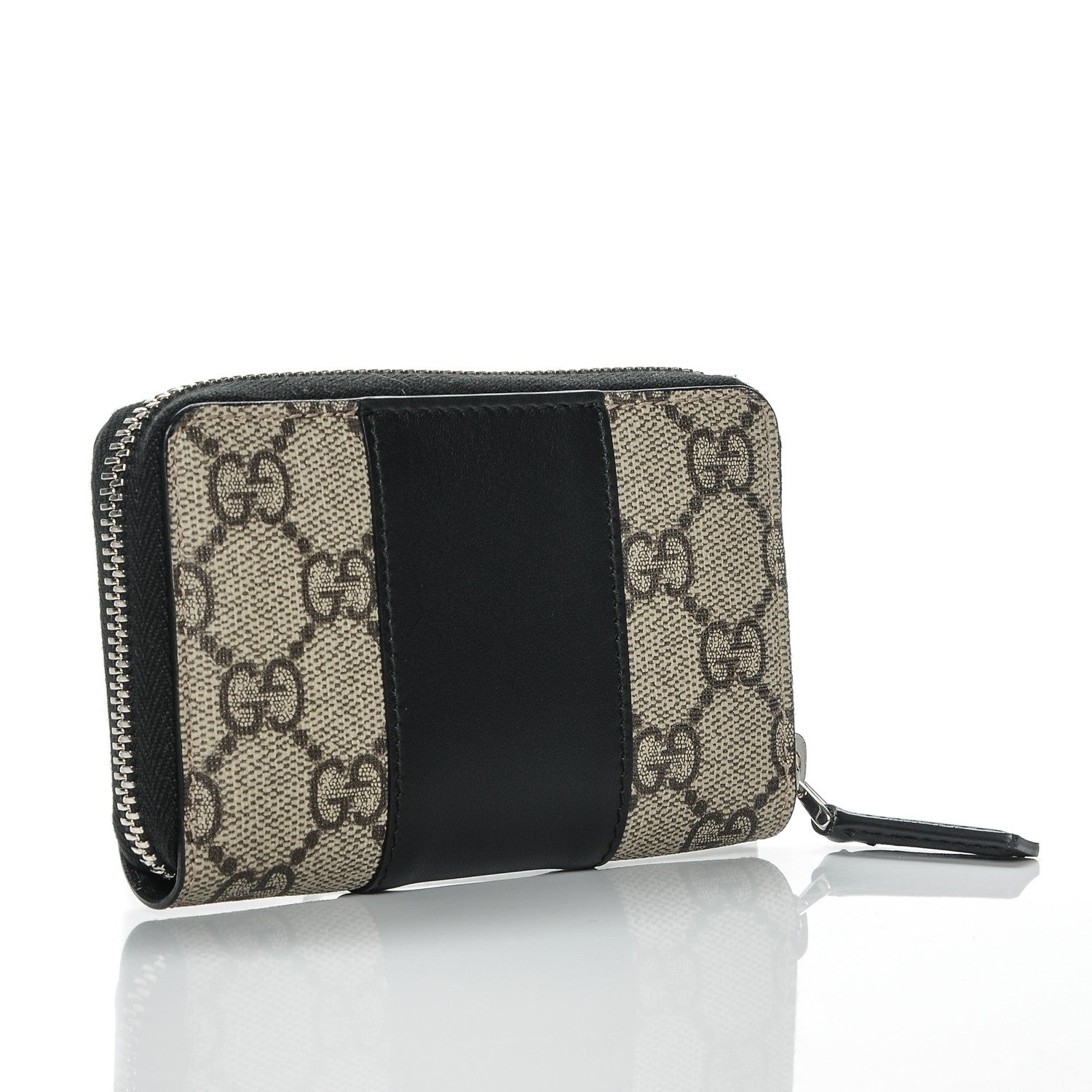 Gucci GG Supreme Monogram Zip Around Card Case Black 3 of 6