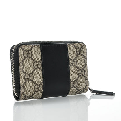 Gucci GG Supreme Monogram Zip Around Card Case Black 3 of 6