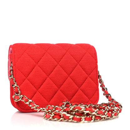 Chanel Jersey Quilted Micro Mini Flap Red 2 of 8