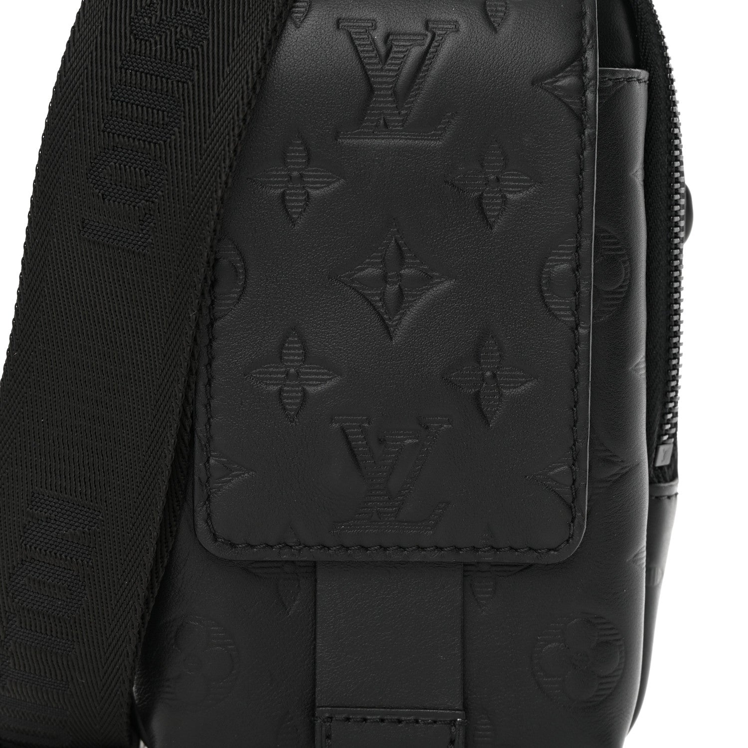 Louis Vuitton Calfskin Monogram Shadow Double Phone Pouch NM Black 7 of 10