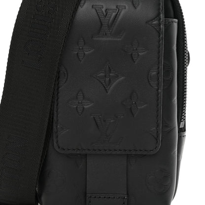 Louis Vuitton Calfskin Monogram Shadow Double Phone Pouch NM Black 7 of 10