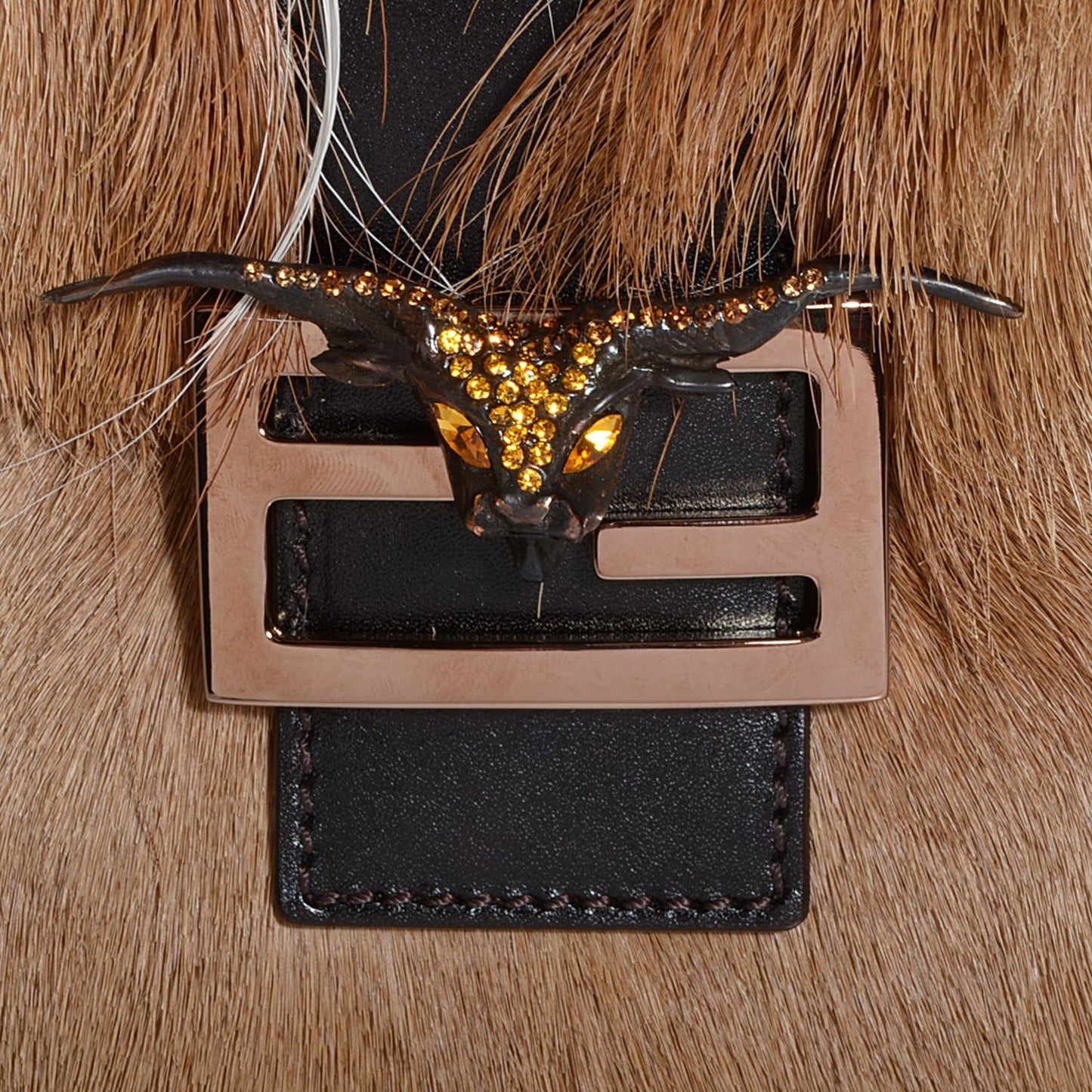 Gazelle Fur Crystal Baguette