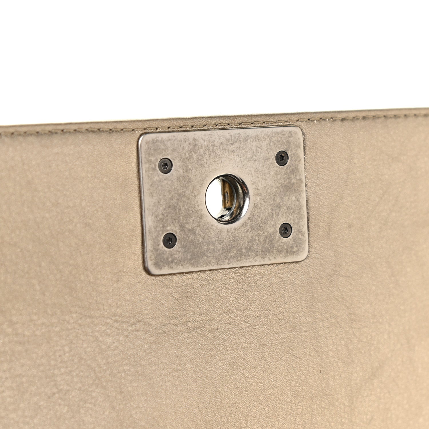 Chanel Metallic Calfskin Quilted Medium Boy Flap Khaki 21 of 26