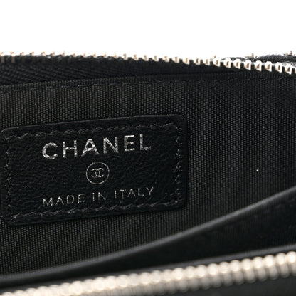 Chanel Lambskin Chevron Quilted Studded Zip Around Coin Purse Black 6 of 8