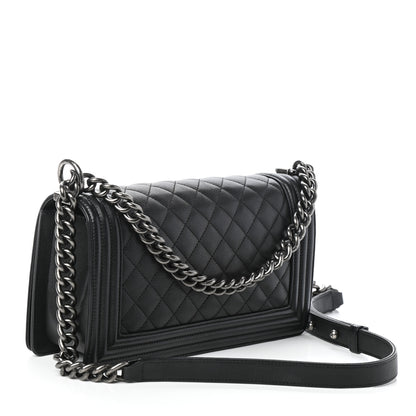 Chanel Calfskin Quilted Medium Boy Flap Black 3 of 9