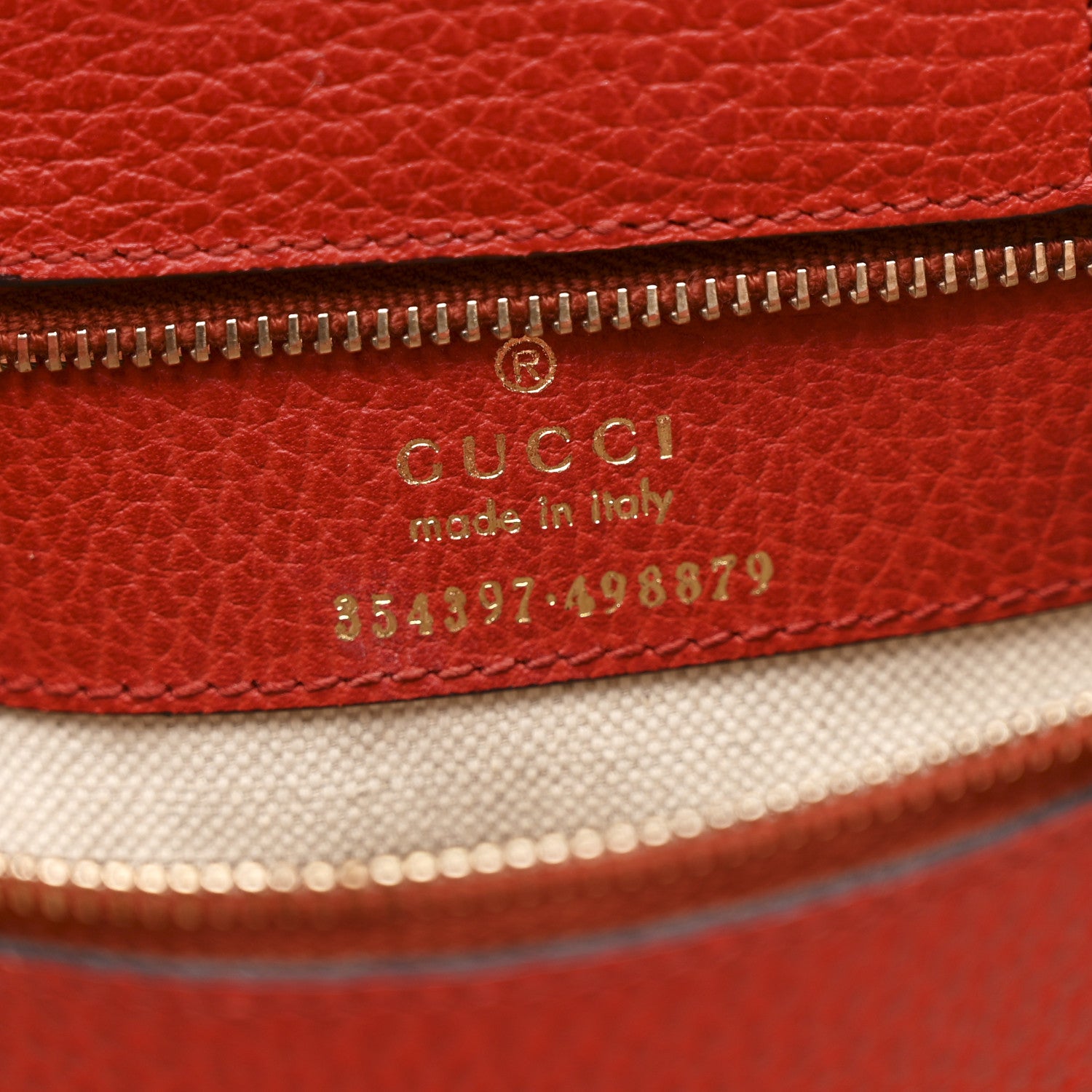 Gucci Dollar Calfskin Medium Swing Tote Red 6 of 11